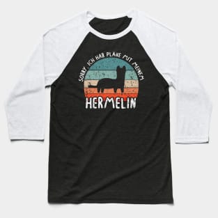 Hermelin Retro Design Vintage Familie Wildtier Baseball T-Shirt